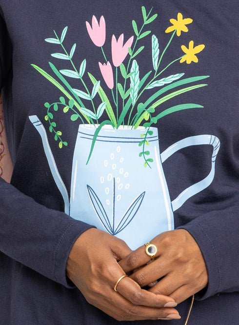 Indigo Printed Long - Sleeve Design 8 - Khotwh